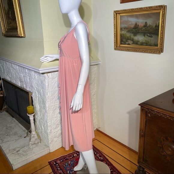 NWT ASOS Barbiecore Pink Ruffled Maternity Midi Sleeveless Dress - Picture 5 of 8